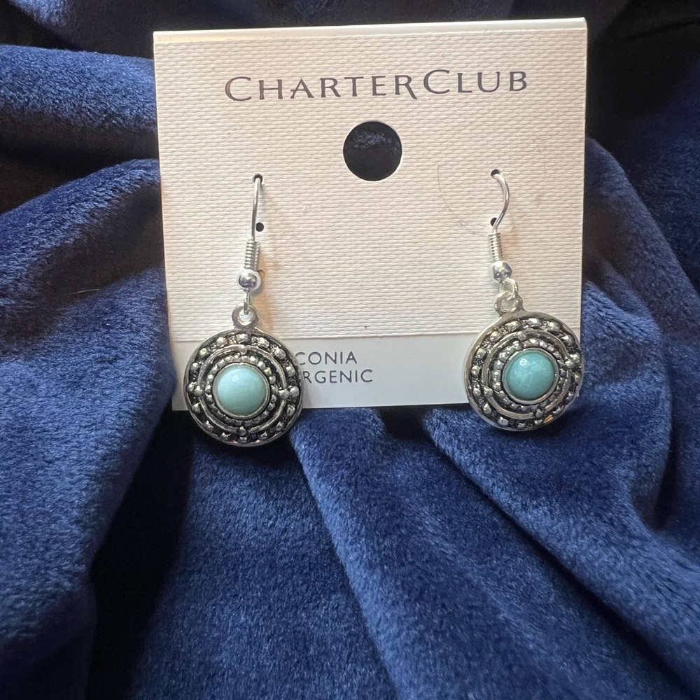 Charter Club Silver and Turquoise Earrings